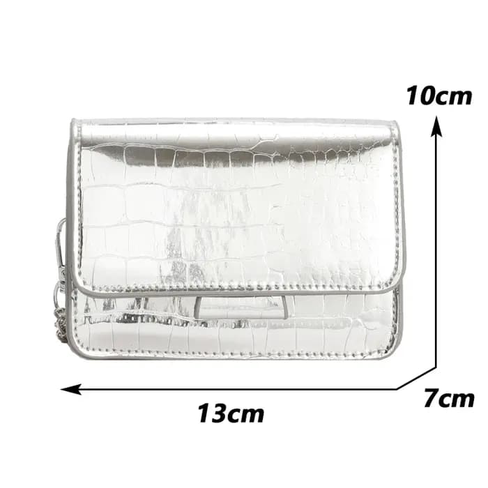 Sac à bandoulière Vintage argenté Chic pour femmes