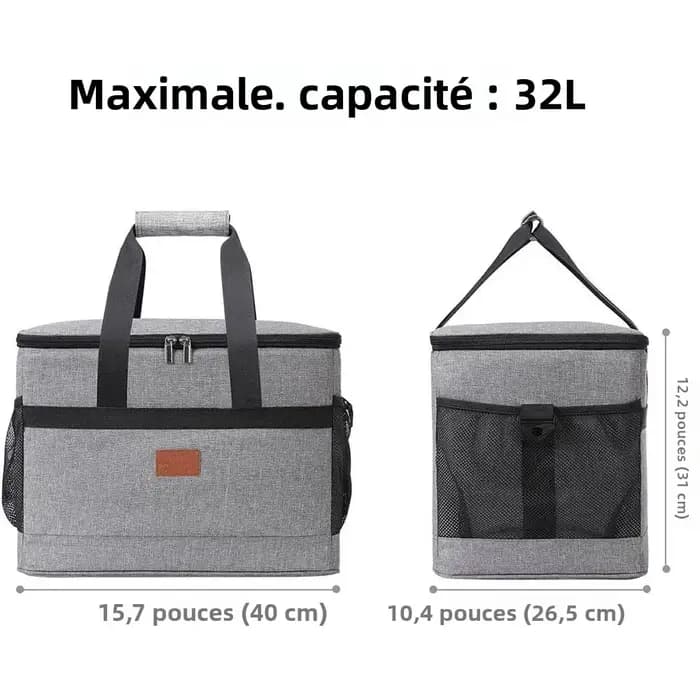 Grand sac isotherme souple de 32l avec doublure rigide