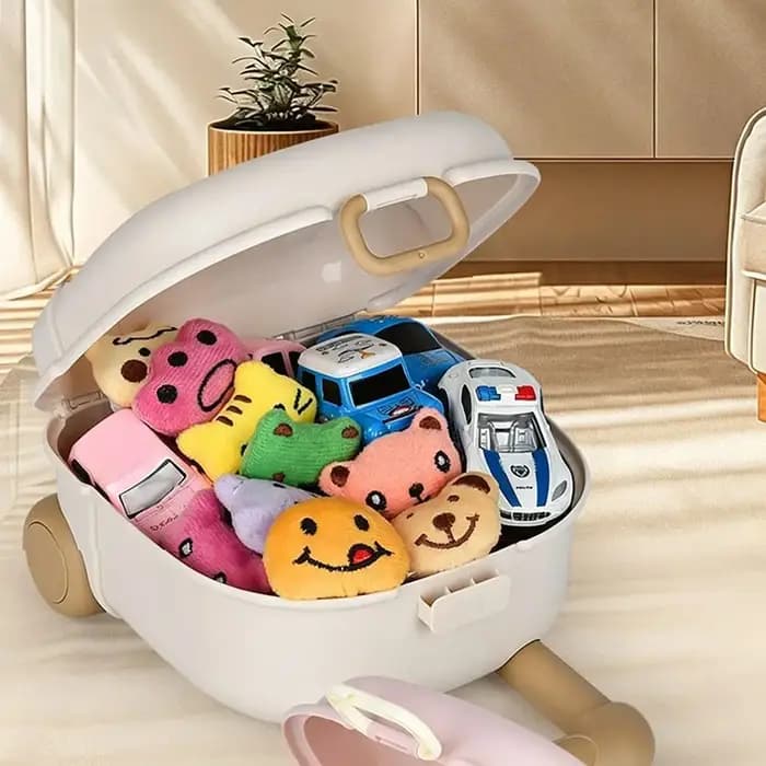 Coffret de rangement mini valise avec poignée rétractable