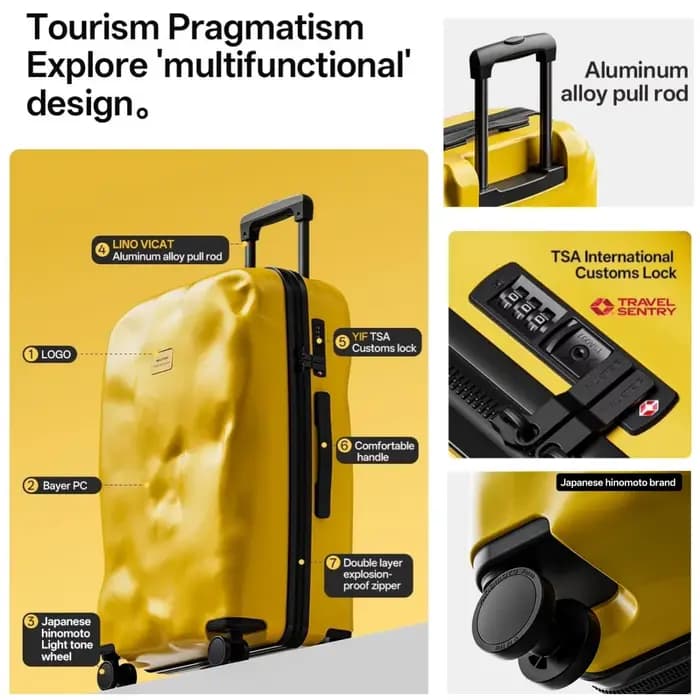 Valise créative au design irrégulier cratère de météorite