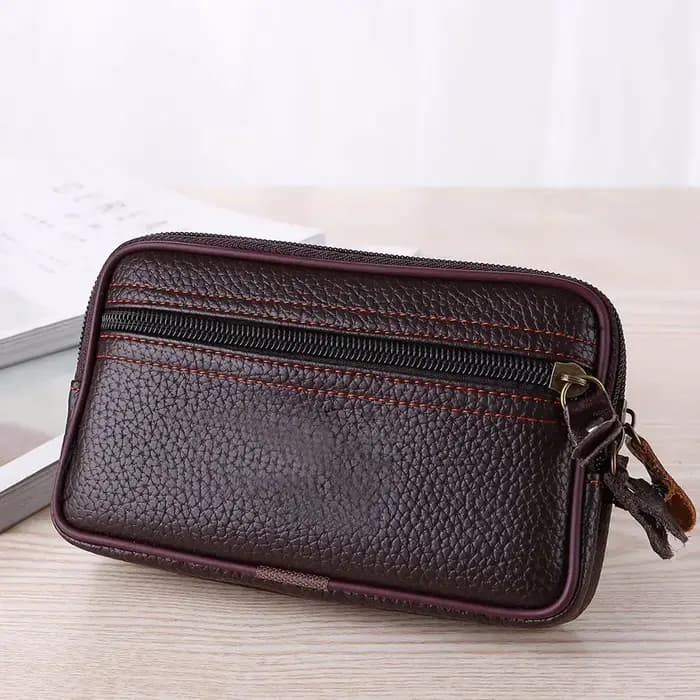 Mini sac de taille multifonction en cuir PU pour hommes