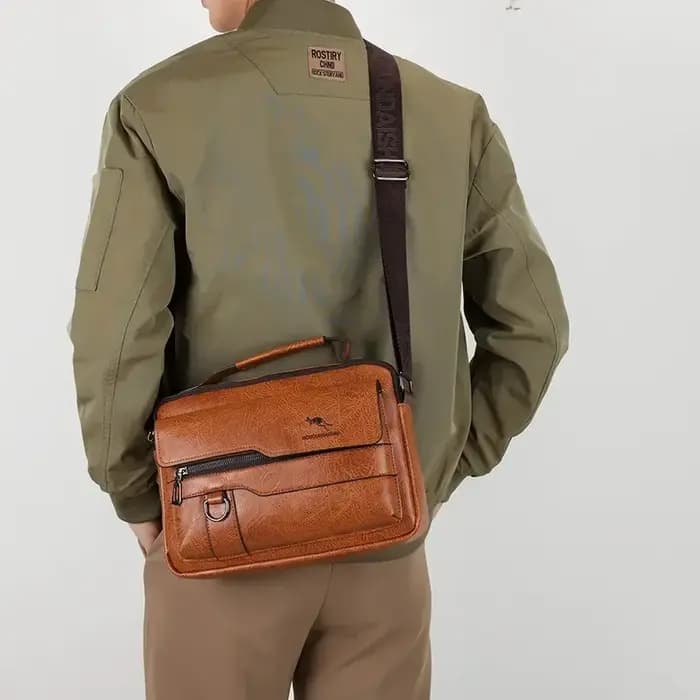 Sac à bandoulière décontracté en cuir pour hommes