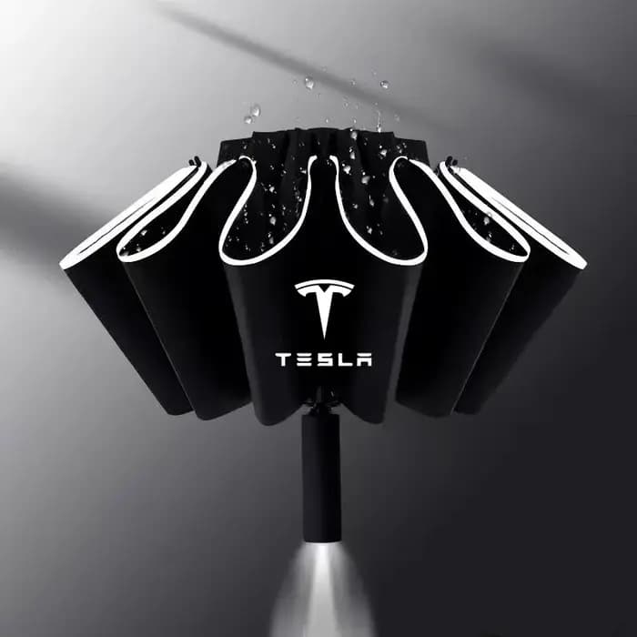 Parapluie automatique avec bande réfléchissante LED, pare-vent de pluie pour Tesla modèle 3 X S modè