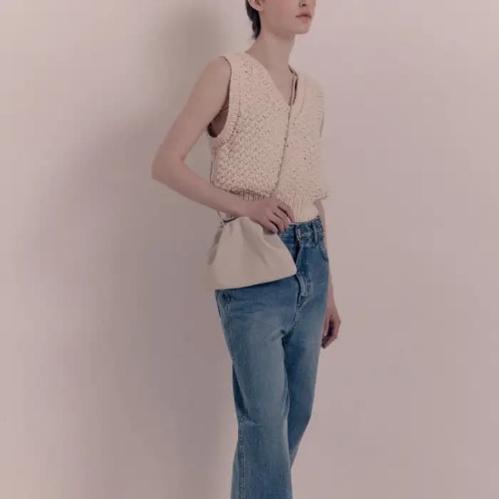 Sac de rangement de luxe en cuir souple en forme de nuage