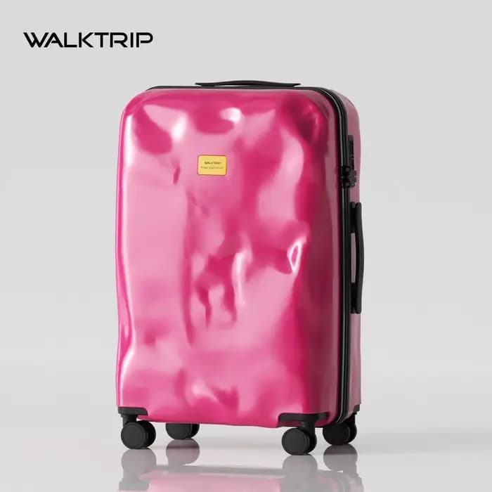 Valise embossée Walktrip, robuste et durable, bagage à main 20 pouces pour hommes et femmes, valise à roulettes 28 pouces avec serrure à combinaison24