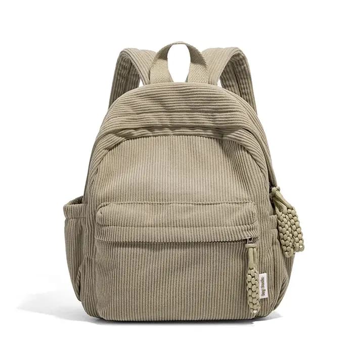 Sac à dos japonais décontracté Simple multifonctionnel voyage Shopping grande capacité velours côtelé petit sac à dos femme