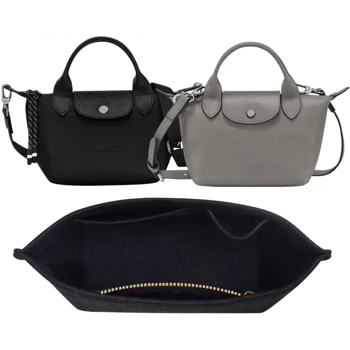 Organisateur de sac en feutre pour Longchamp LE PLIAGE CUIR Top Handle Bag XS