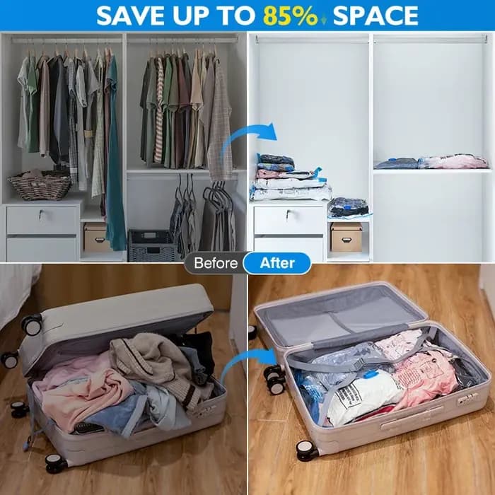 Sacs de rangement sous vide de voyage avec pompe électrique sans fil