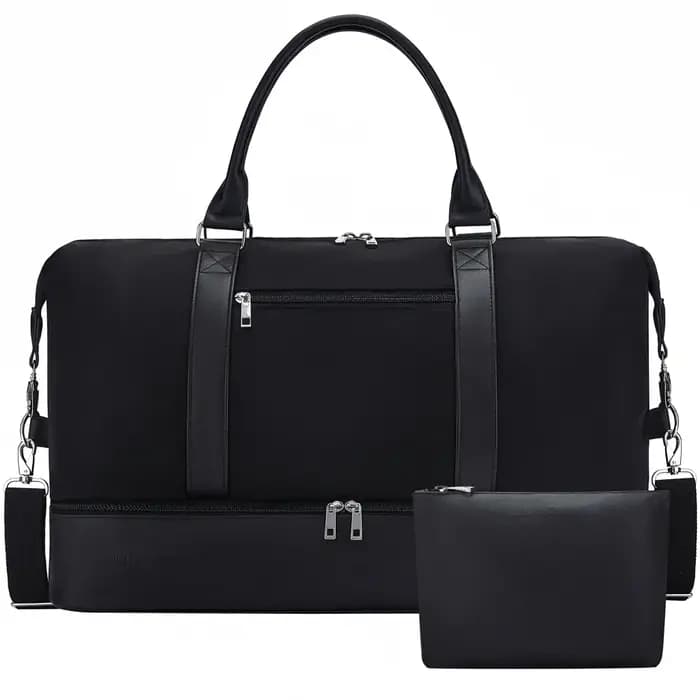 Sacs de week-end pour femmes - Sac de voyage grand format 21 pouces, ensemble de 2 pièces avec compa
