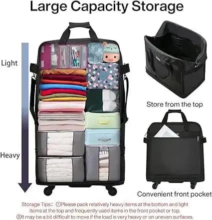 2025 nouveau sac de bagage à main pliable et extensible