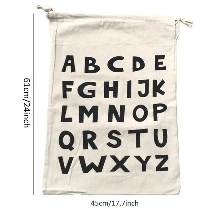 Sac de rangement en coton et lin 61x45cm pour vêtements