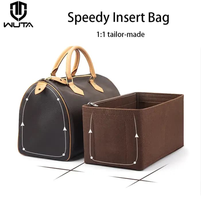 WUTA feutre insérer sac organisateur pour for LV Speedy 20 25 30 35 rabat sac à main sac intérieur maquillage voyage sac