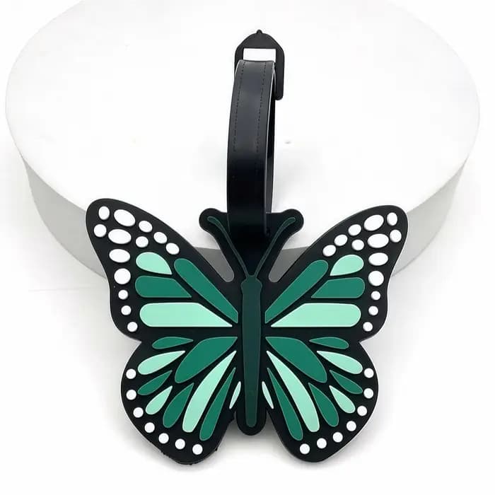 Étiquette de bagage en forme de papillon avec sangle, bagage durable, adaptée aux voyages, facile à