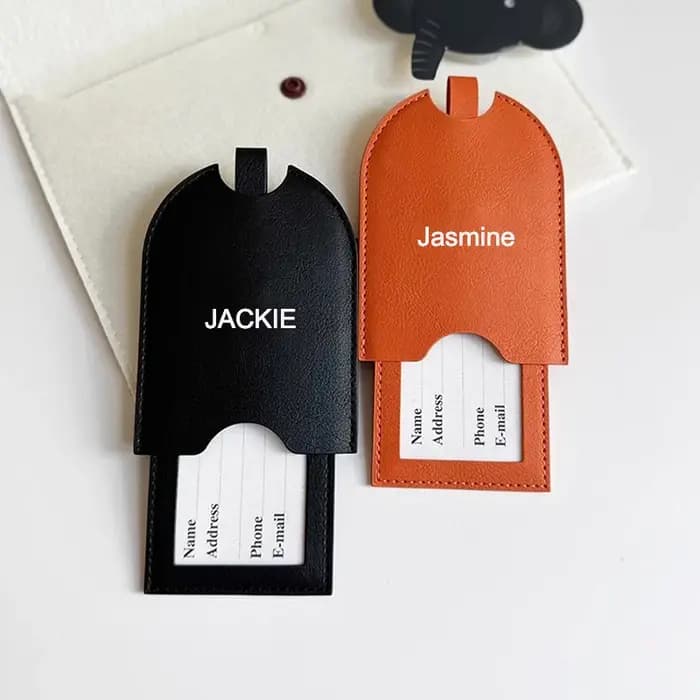 Étiquette de bagage avec initiales personnalisées