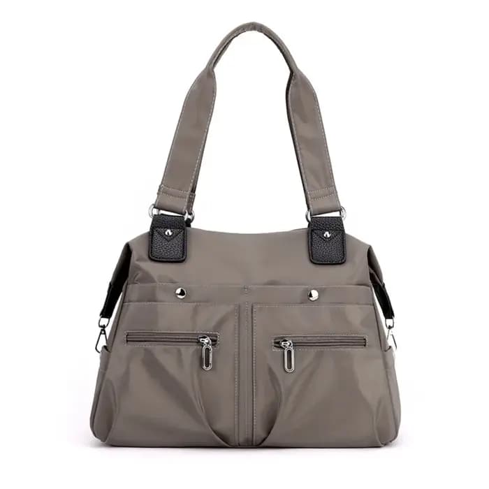 Sac à bandoulière mignon en nylon, multi-poches, léger, décontracté, couleur unie, grande capacité,