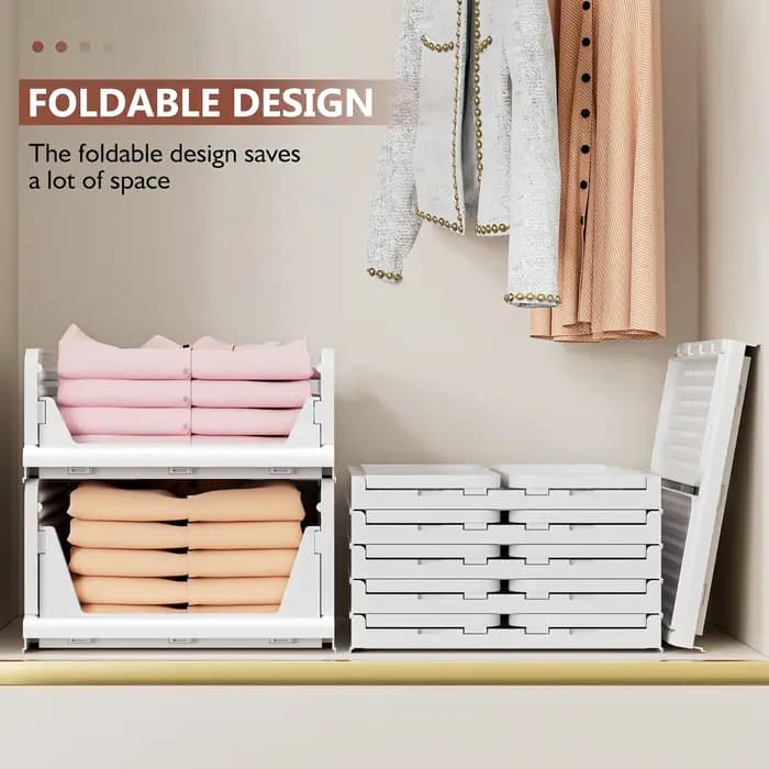 Boîte de rangement à tiroirs pliable, boîte de rangement empilable pour vêtements et sous-vêtements, applicable à une armoire, une cuisine, une salle de bain et un bureau