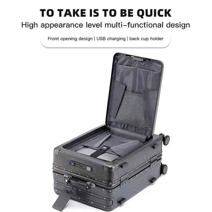 SUSHIMU – bagage à roulettes large, ouverture frontale, multifonctionnel pour femmes, petite boîte d