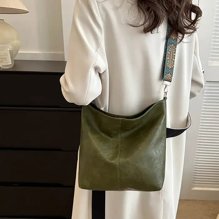 Sac à bandoulière solide vintage pour femme