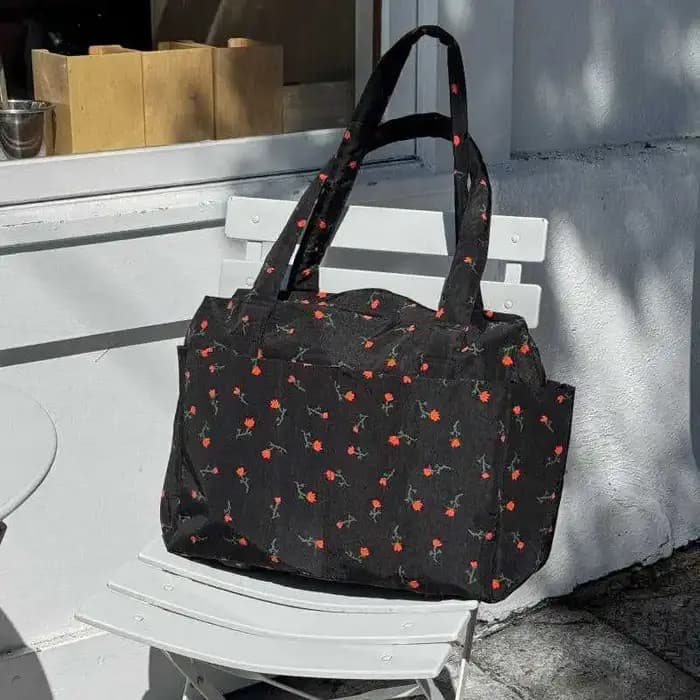 Baggu Small Cloud Carry-On Sac de voyage de grande capacité en polyester, style décontracté, sac à bagages de forme carrée verticale, ouverture à fermeture éclair