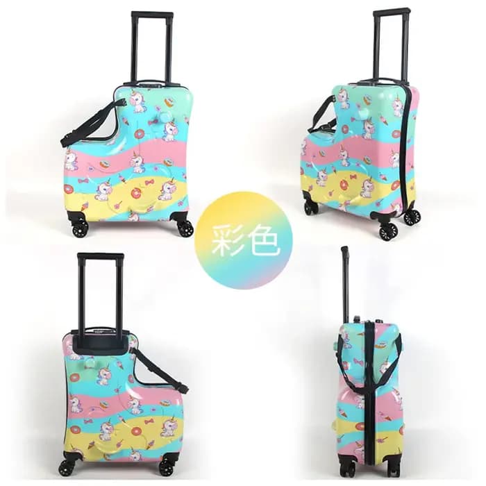 Les valises de voyage pour enfants peuvent s'asseoir et monter sur les bagages à roulettes