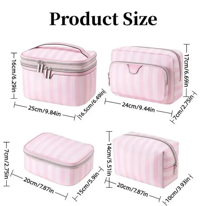 Grande trousse de maquillage portable en tissu Oxford
