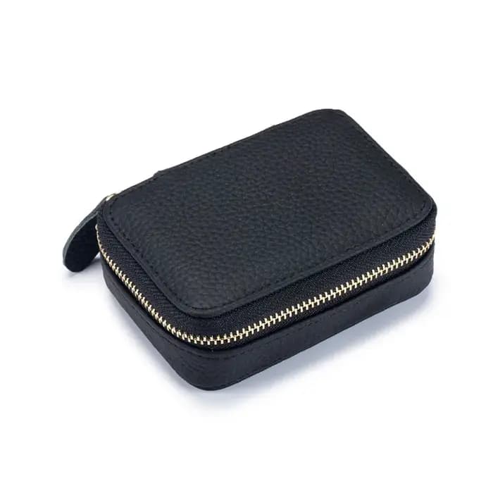 Mini sac cosmétique en cuir véritable avec tête miroir pour femme