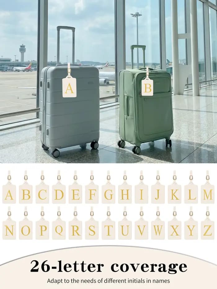 Étiquette de bagage en cuir brodée élégante et personnalisée