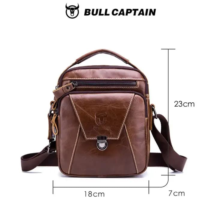 BULLCAPTAIN sac pour hommes en cuir véritable sac à bandoulière unique sac