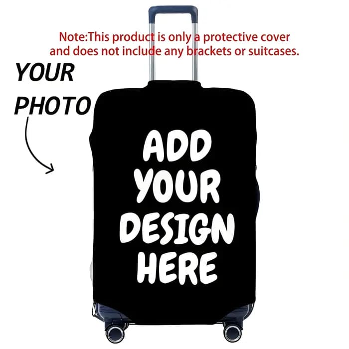 Valise personnalisable avec photo et texte personnalisés, impression recto-verso, polyester élastique, protection de valise lavable
