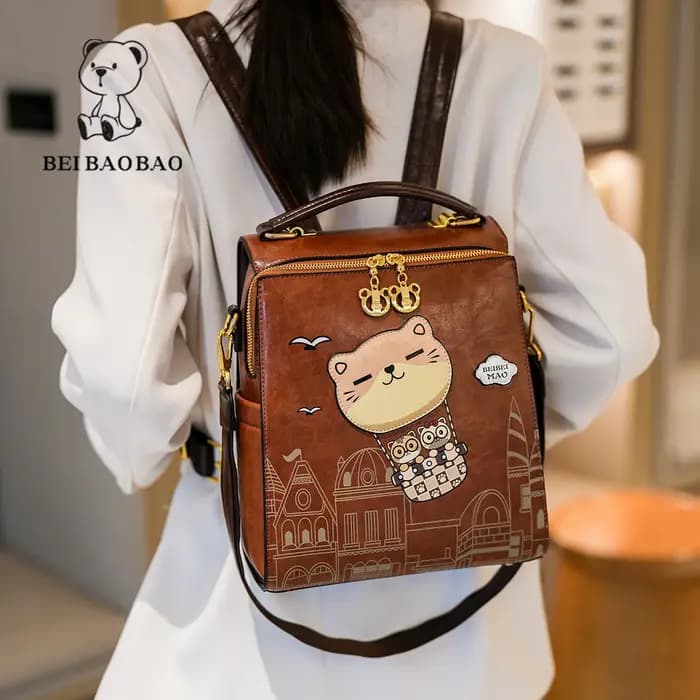 Nouveau sac à dos en cuir souple pour femmes sac à dos d'étudiant sac à bandoulière multifonctionnel de haute qualité