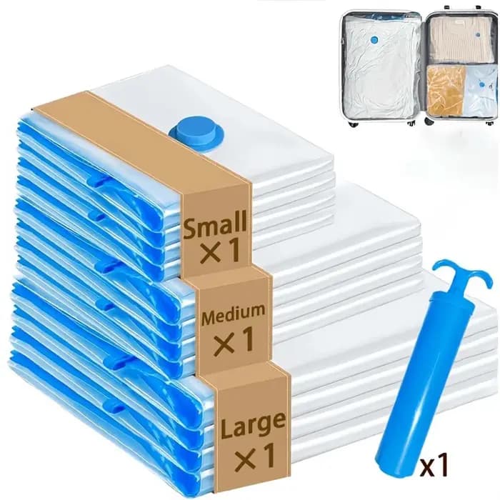 Ensemble de sacs de rangement de voyage, pour les voyages d'affaires, les voyages, les dortoirs, permet de gagner de la place, sac de rangement sous vide pour l'organisation de la maison