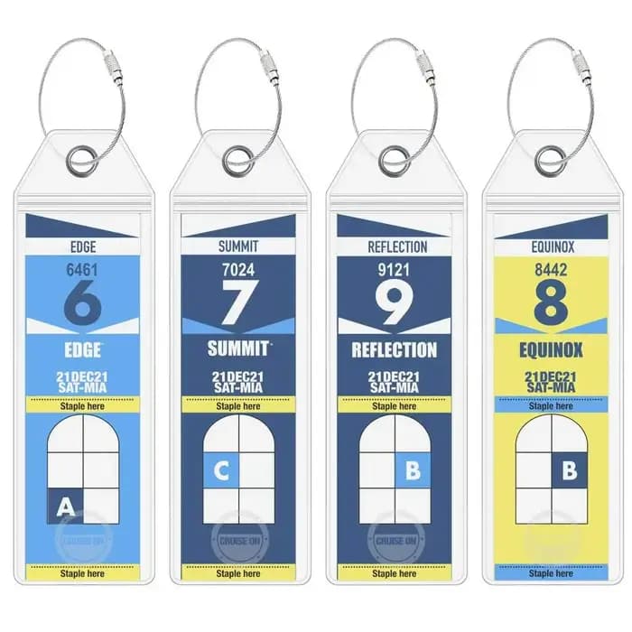 Porte-étiquette de bagage de croisière en plastique PVC épais