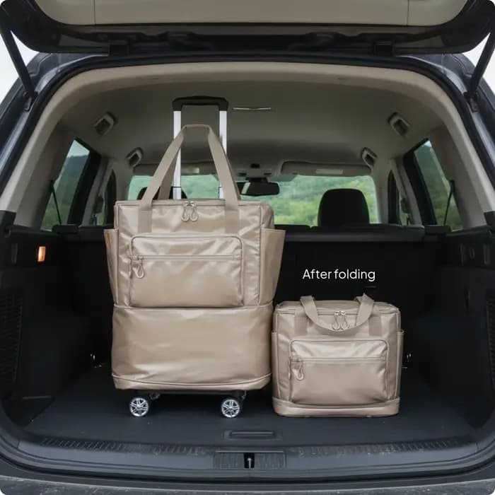 Sac de voyage à roulettes pliable avec chariot, bagage portable léger pour les voyageurs, bagage à main, gym