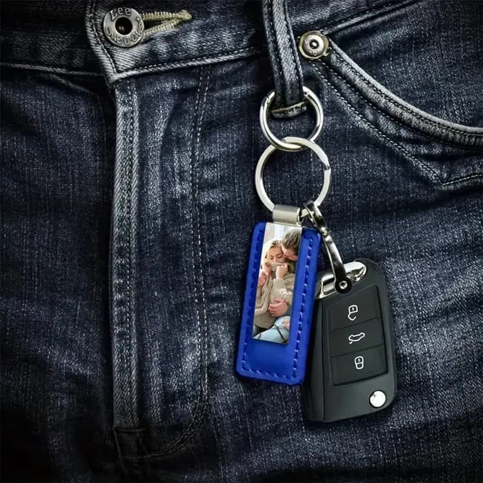 Étiquette de bagage personnalisée en cuir et alliage double face avec photo et texte