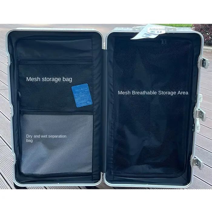 Nouvelle valise cadre en aluminium bagage roulant avec porte-gobelet porte-cabine matériau PC