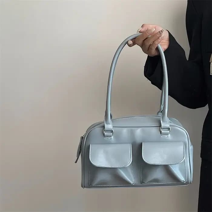 Vintage femmes affaires sacs à bandoulière Simple dames trajet sac fourre-tout en cuir Pu femme sous les bras sac