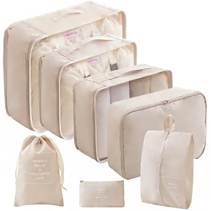 Ensemble de 10/7 pièces, organisateur de voyage, sacs de rangement, valise, Cubes d'emballage, étuis