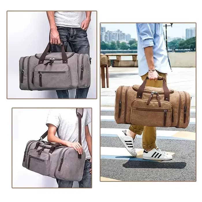 Vintage Canvas Stylish Travel Bags Large Capacity Carry On Luggage