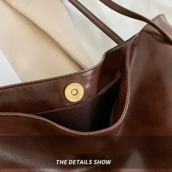Grand sac pour femme, pochette sous le bras tendance, grande capacité, sac à bandoulière en cuir PU souple, sac rétro à bandoulière, sac seau décontracté et portable