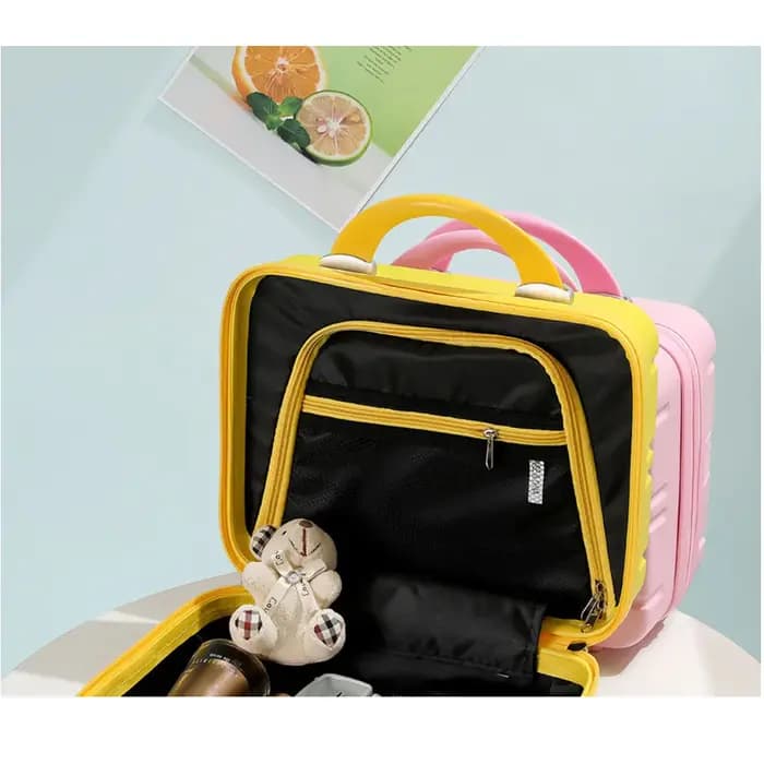 Petite valise de voyage pour femme, sac à cosmétiques, matériau compressif, neuf, taille 30 cm-15,5