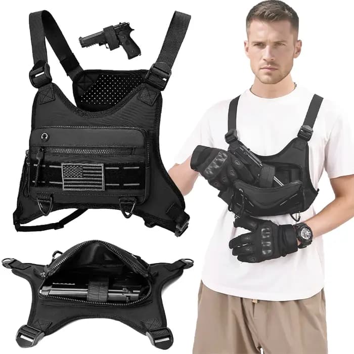 Sac de gilet de course tactique avec étui pour pistolet