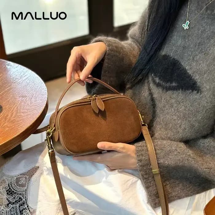 Sac à bandoulière en cuir véritable de vache pour femmes
