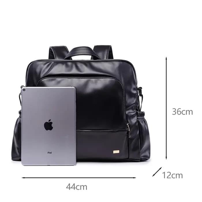 Soboba – sac à langer noir en cuir lisse
