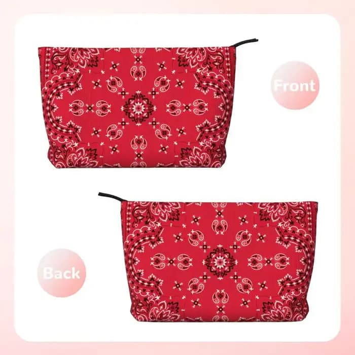 Trousse de toilette ethnique personnalisée bohème rouge Paisley Bandana pour femmes