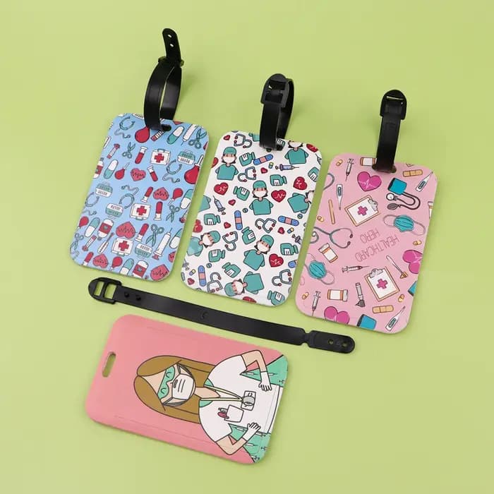 Étiquettes de bagage de voyage de santé médicale valise vague Art peinture ID porte-adresse