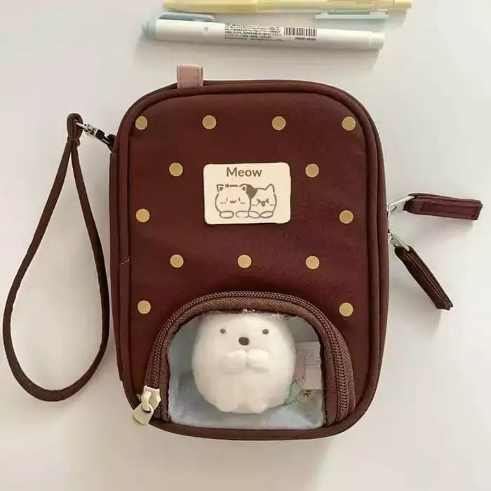 1 pièce – Pochette de passeport de style japonais avec fenêtre transparente à pois – Solution de rangement pratique pour les voyageurs fréquents