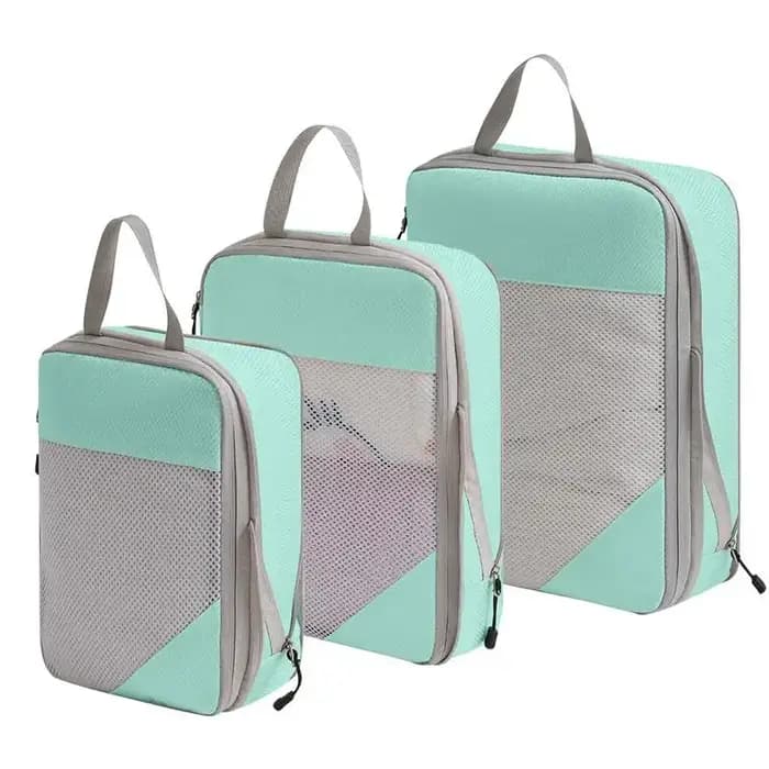 Lot de 3 cubes de rangement compressibles pour voyage