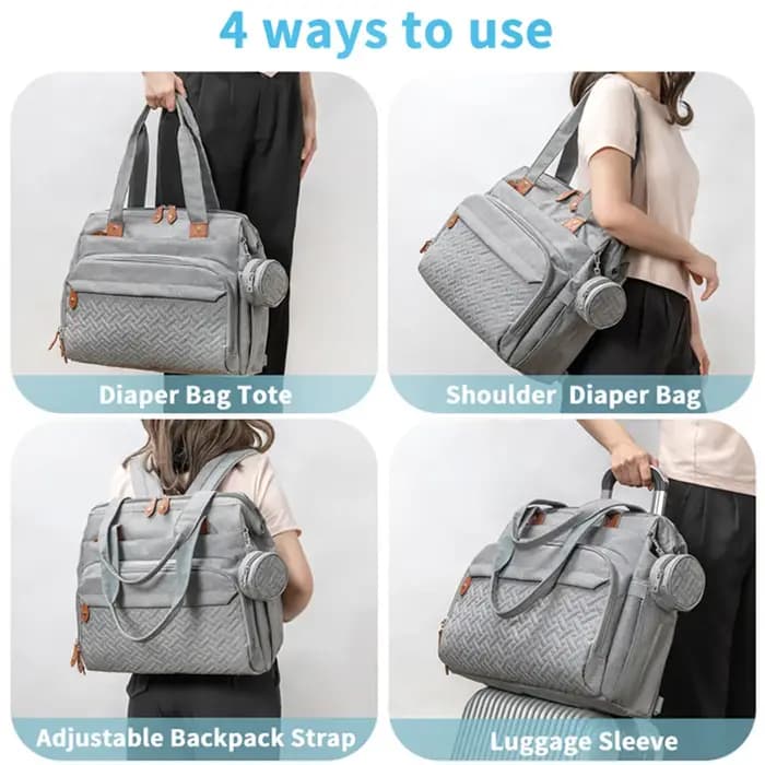 PANGDUBE grande taille maman papa sac à dos bébé sacs à couches avec sucette sac
