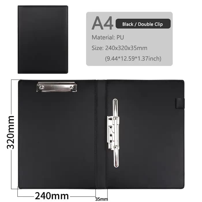 Porte-documents en cuir pour femmes d'affaires, porte-papier, portefeuille exécutif, bureau de presse-papiers, accessoires de bureau, école universitaire, A4