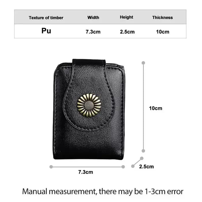 Mini trousse à cosmétiques avec miroir en cuir PU